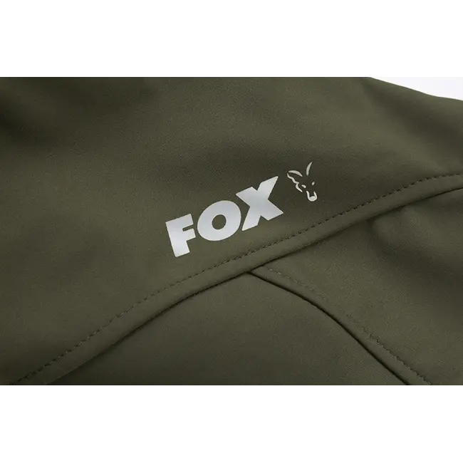 Jacheta Softshell FOX Collection Green & Silver Shell Hoodie