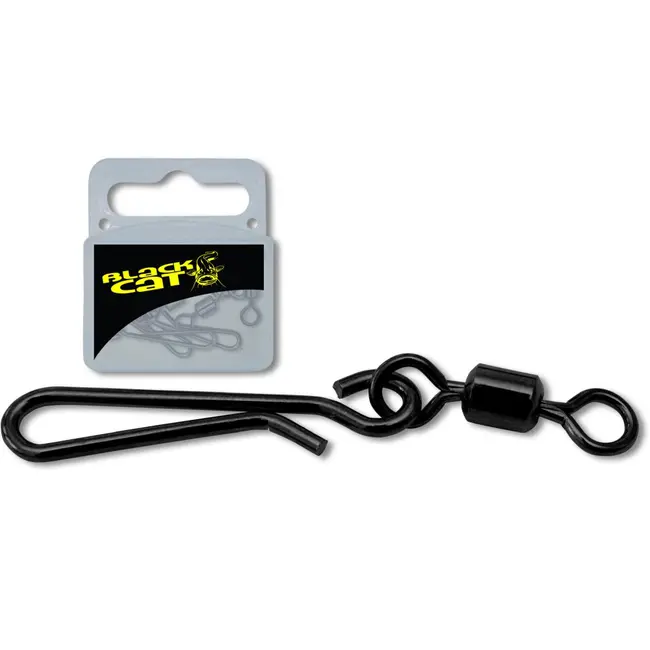 Agrafa cu Vartej tip Rolling Black Cat UNI Clip Black Dull, 5buc/plic