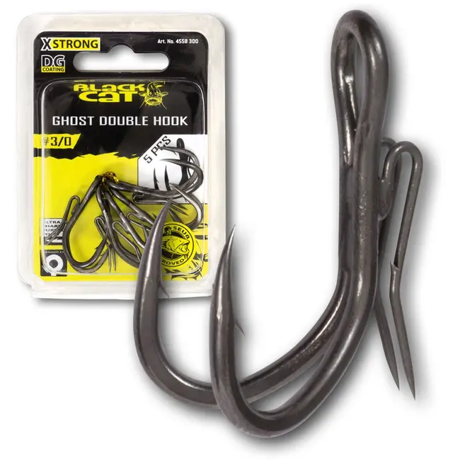Carlige Somn Black Cat Ghost Double Hook DG Coating, 5buc/plic