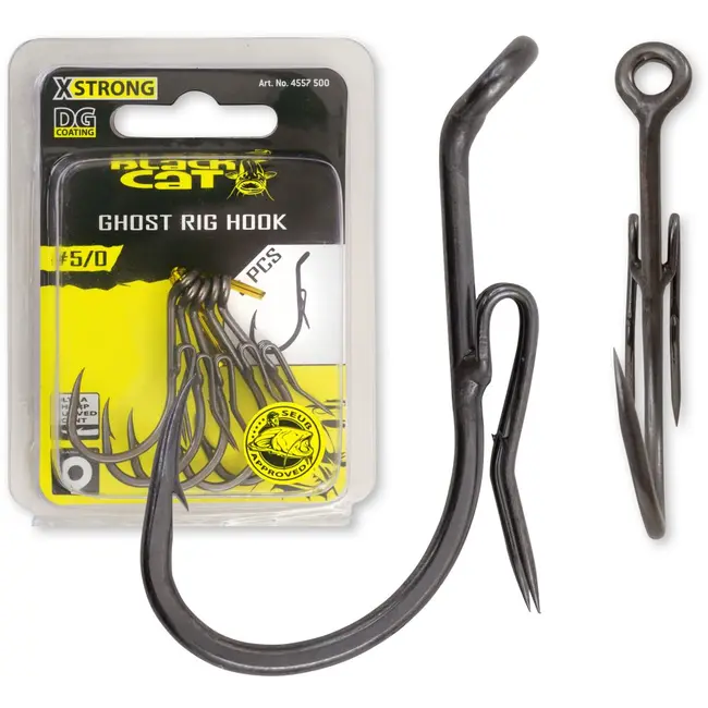 Carlige Somn Black Cat Gripper Rig Hook DG Coating, 5buc/plic