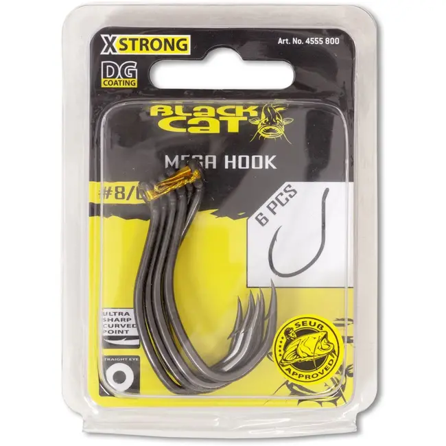 Carlige Somn Black Cat Mega Hook DG Coating, 6buc/plic