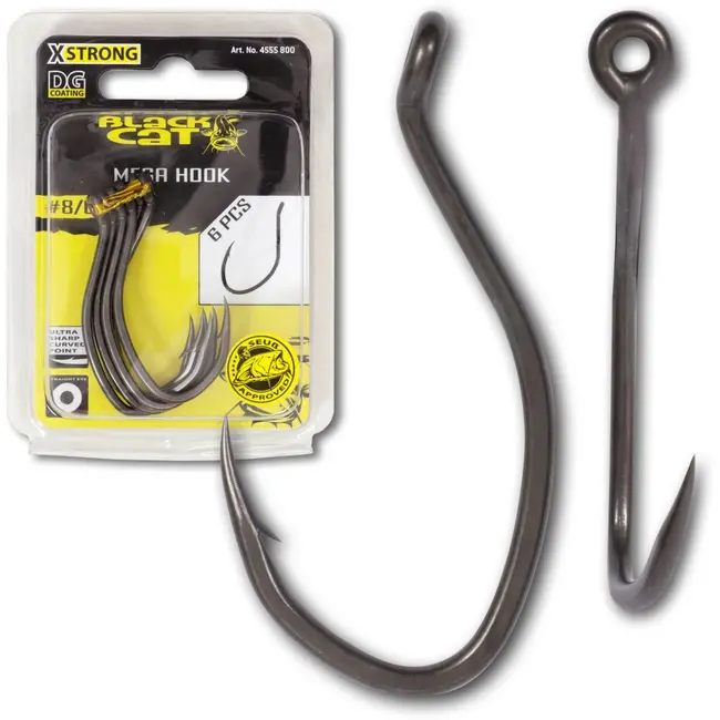 Carlige Somn Black Cat Mega Hook DG Coating, 6buc/plic