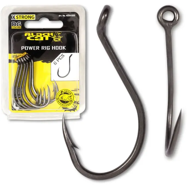 Carlige Somn Black Cat Power Rig Hook DG Coating, 6buc/plic