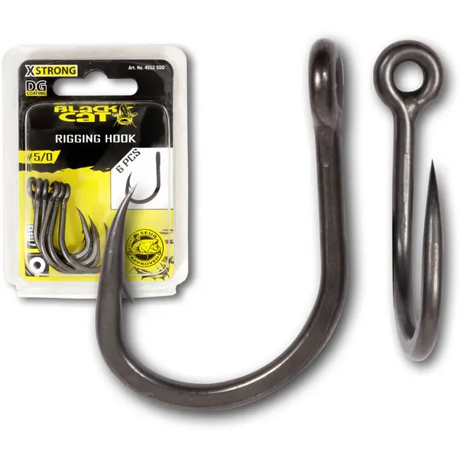 Carlige Somn Black Cat Rigging Hook DG Coating, 6buc/plic