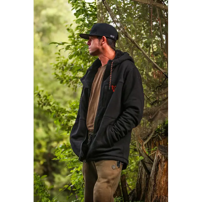 Hanorac Fox Sherpa Hoody, Black/Orange