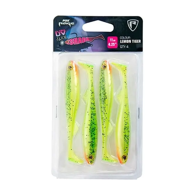 Shad Fox Rage Slick Shad Ultra UV, Lemontiger, 11cm, 4buc/plic