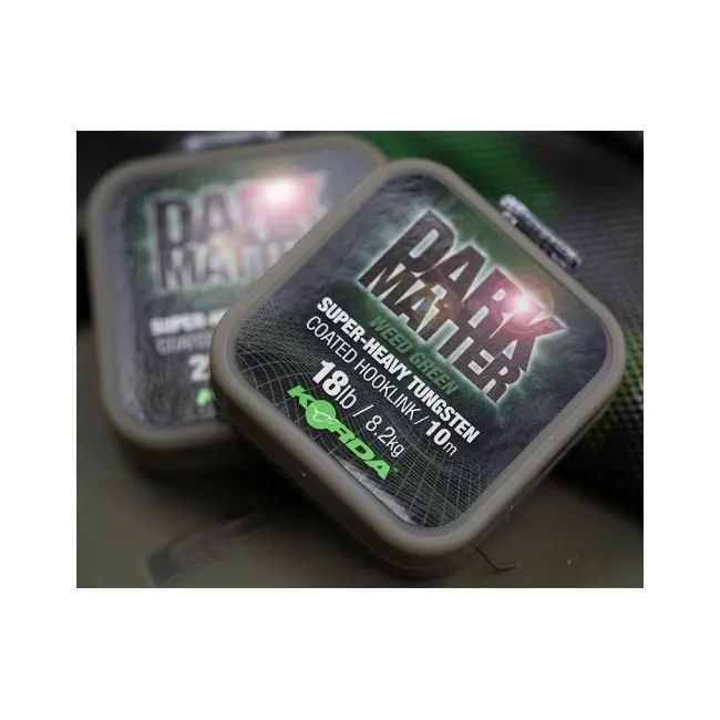 Fir Textil Cu Camasa Korda Dark Matter Super-Heavy Tungsten Coated Hooklink Weed Green, 10m