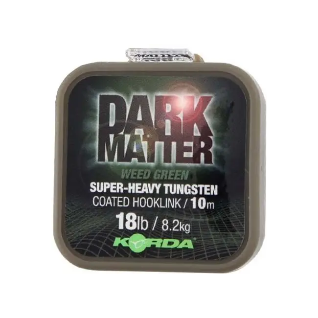 Fir Textil Cu Camasa Korda Dark Matter Super-Heavy Tungsten Coated Hooklink Weed Green, 10m