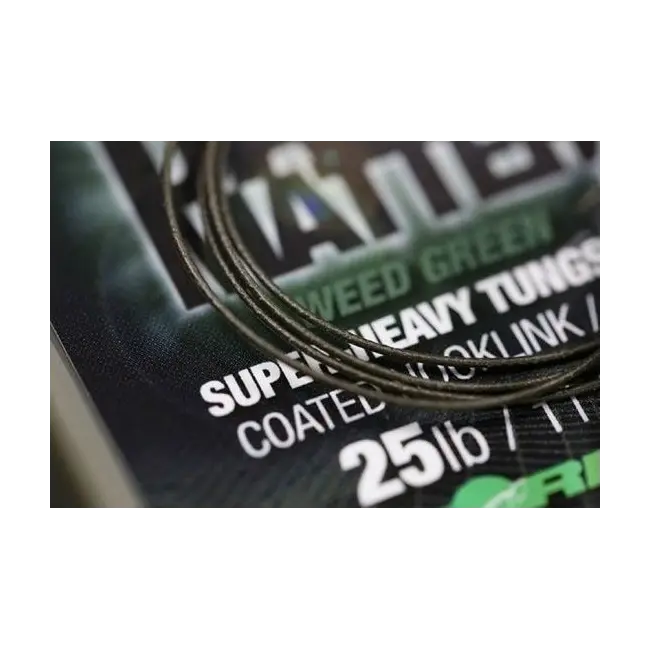 Fir Textil Cu Camasa Korda Dark Matter Super-Heavy Tungsten Coated Hooklink Weed Green, 10m