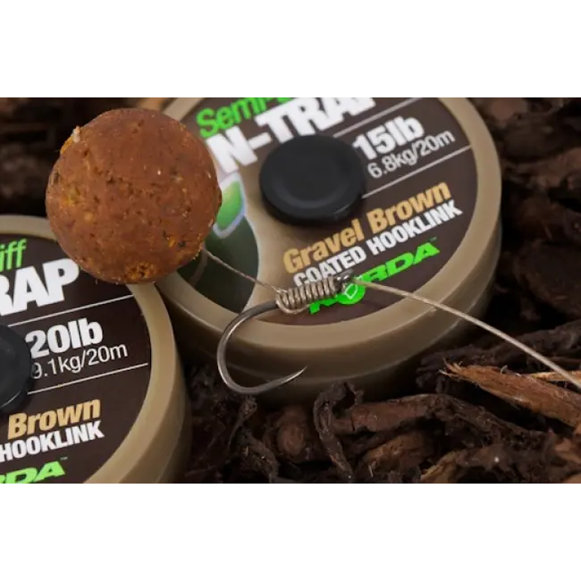Fir Textil Korda N-Trap Semi Stiff, Gravel Brown, 20m