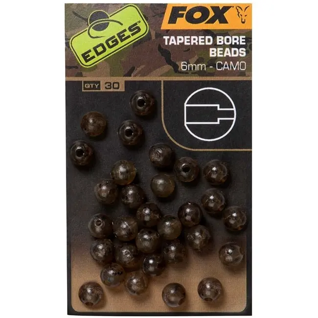 Bilute de Cauciuc FOX Edges Camo Tapered Bore Beads Camo, 30buc/plic