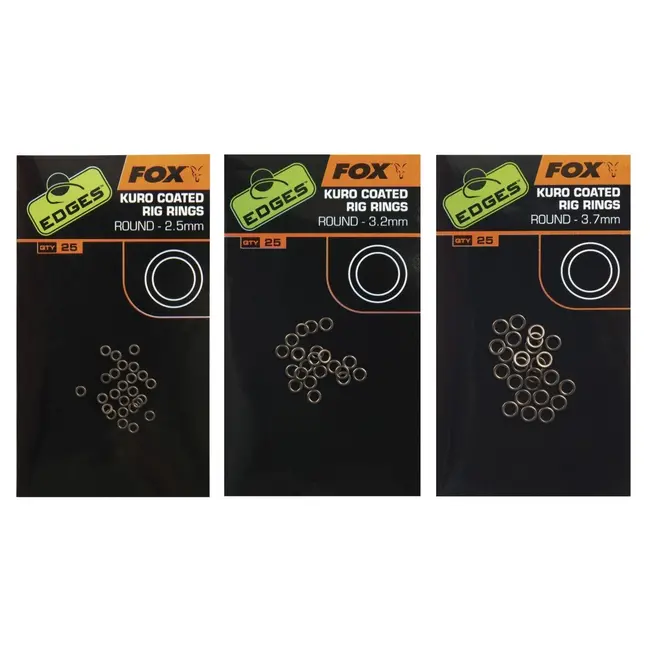 Inele Fox Edges Kuro Coated Rig Rings, 25buc/plic