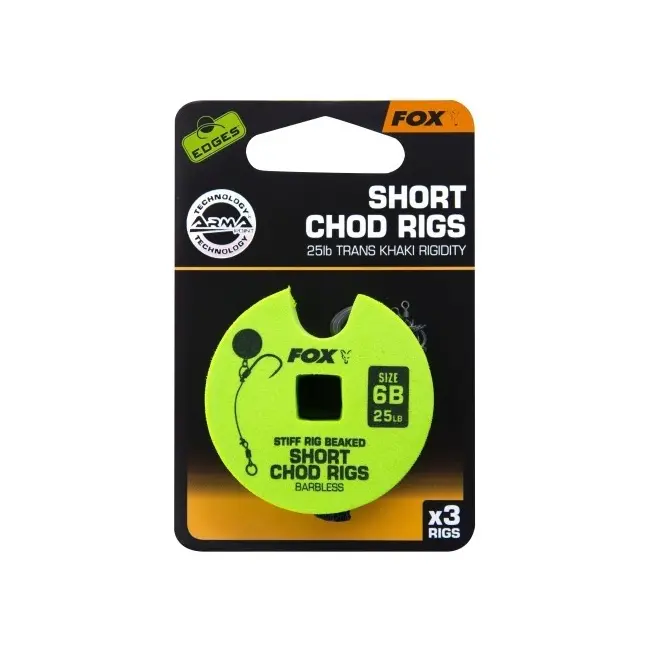 Montura FOX Edges Stiff Chod Rig Short Barbless, 3buc/disc