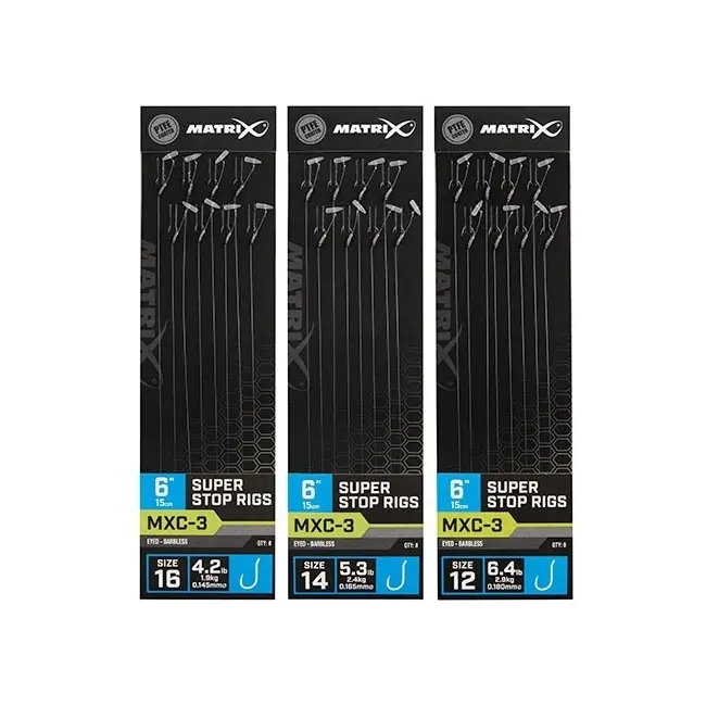 Riguri Matrix MXC-3 Barbless Super Stop Rigs, 15cm, 8buc/plic