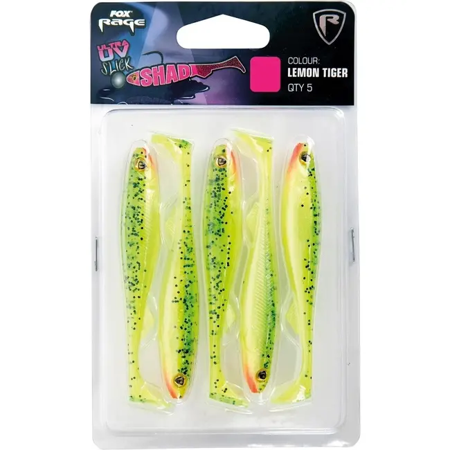 Shad Fox Rage Slick Shad Ultra UV, Lemontiger, 7cm, 5buc/plic