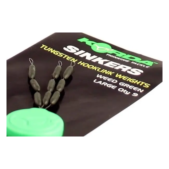 Opritoare Korda Tungsten Sinkers, Green, 9buc/plic