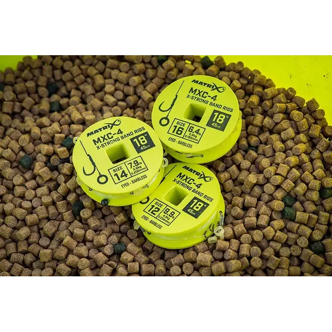 Riguri Matrix MXC-4 Barbless X-Strong Bait Band Rigs, 45cm, 8buc/rola