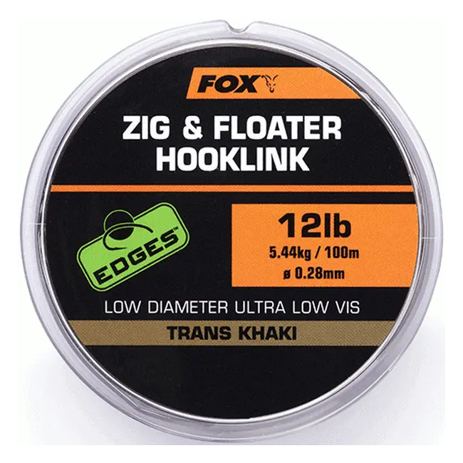 Fir Monofilament Fox Zig & Floater Hooklink, Trans Khaki, 100m