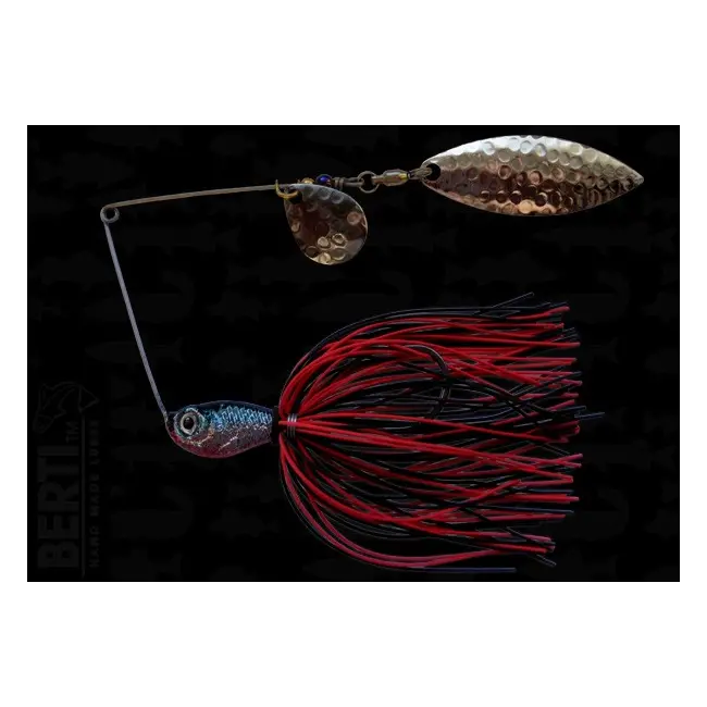 Bertilure Spinnerbait Colorado Nr.2 Salcie Nr.2 14g Skirt Siliconic Rosu - Negru