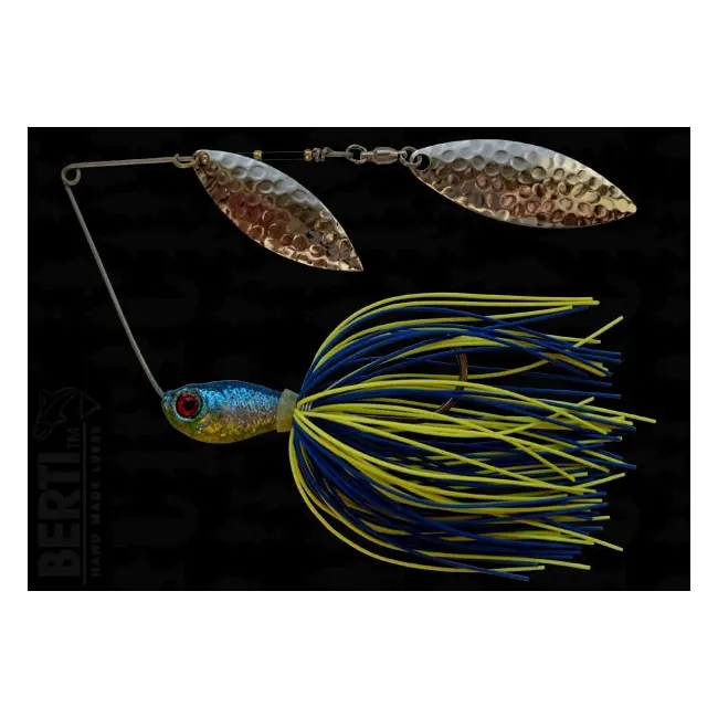 Bertilure Spinnerbait Salcie Nr.2 Salcie Nr.3 14g Skirt Siliconic Blue - Chartreuse