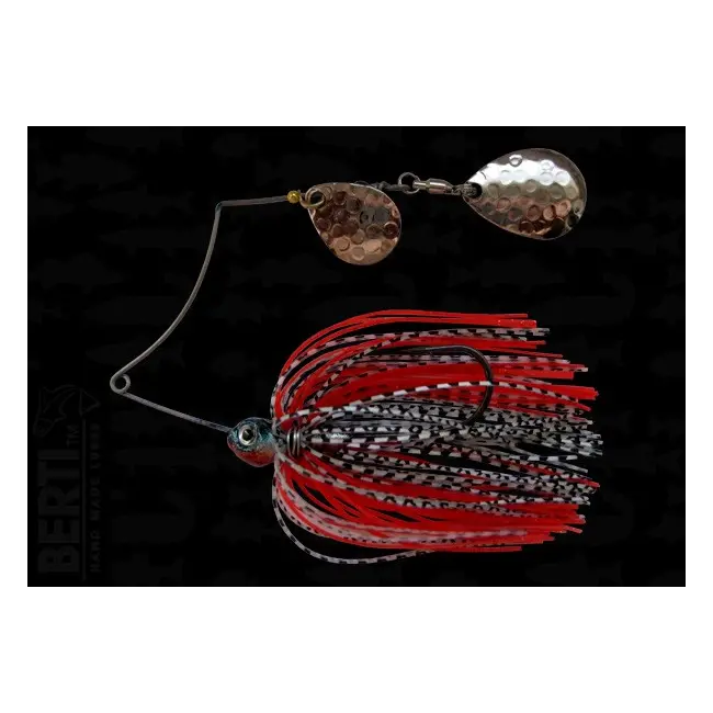 Bertilure Spinnerbait Shallow Killer Colorado-Colorado  Deep Cup 7g Skirt Siliconic Alb/Negru - Rosu