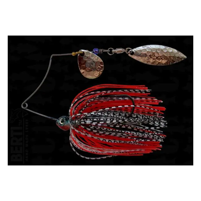 Bertilure Spinnerbait Shallow Killer Colorado Nr.1 Salcie Nr.2 7g Skirt Siliconic Alb/Negru - Rosu