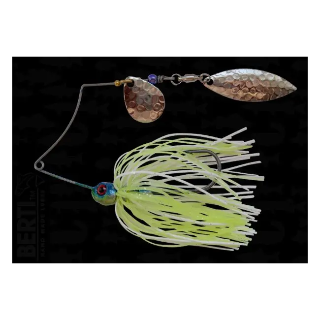 Bertilure Spinnerbait Shallow Killer Colorado-Salcie 7g Skirt Siliconic White - Chartreuse