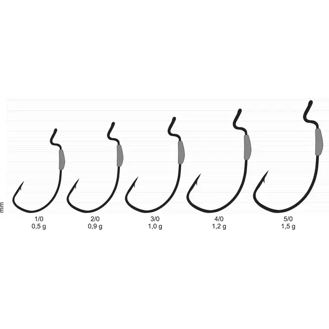 Carlige Kamatsu Offset Weighted Rear Black Nickel Ringed ,Lestat, 3buc/plic