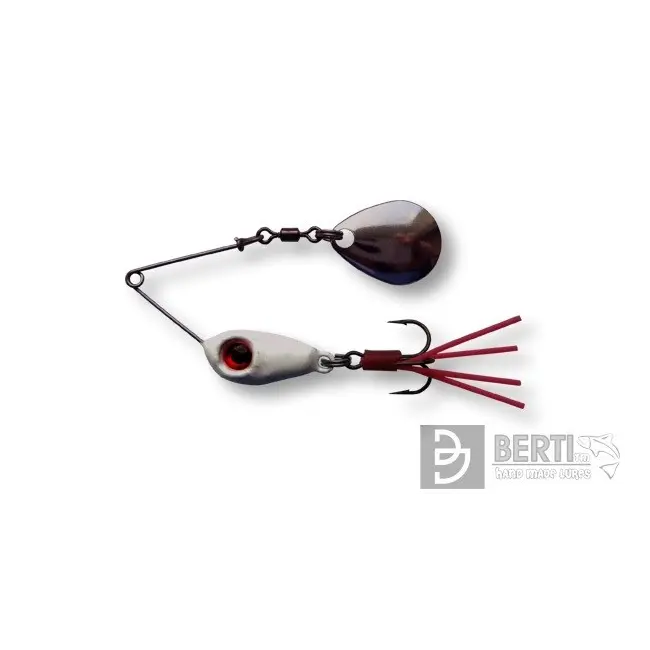 Micro Spinnerbait Berti cu Ancora, Paleta Colorado, Alb, 3.5g