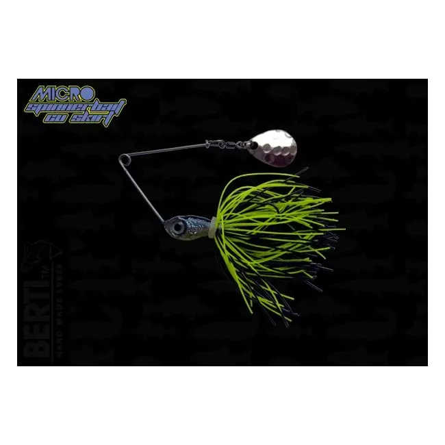 Micro Spinnerbait Berti cu Skirt Colorado, Negru Chartreuse, 3.5g