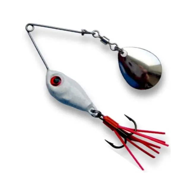 Microspinnerbait Berti cu Ancora, Colorado, Alb, 7g