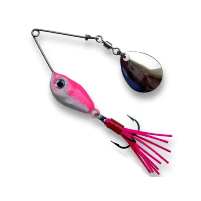 Microspinnerbait Berti cu Ancora, Colorado, Alb/Roz, 7g