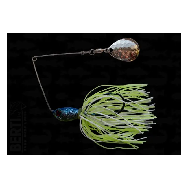 Bertilure Spinnerbait Colorado Deep Cup 11gr Skirt Siliconic White Chartreuse Glitter