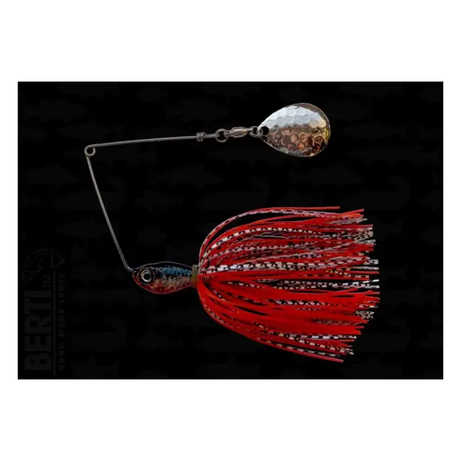Bertilure Spinnerbait Colorado Deep Cup 11gr Skirt Siliconic Alb/Negru-Rosu