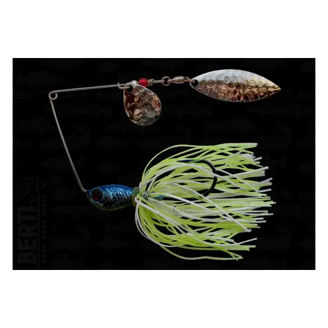 Bertilure Spinnerbait Colorado nr.2 Salcie nr.2 11gr Skirt Siliconic White Chartreuse Glitter