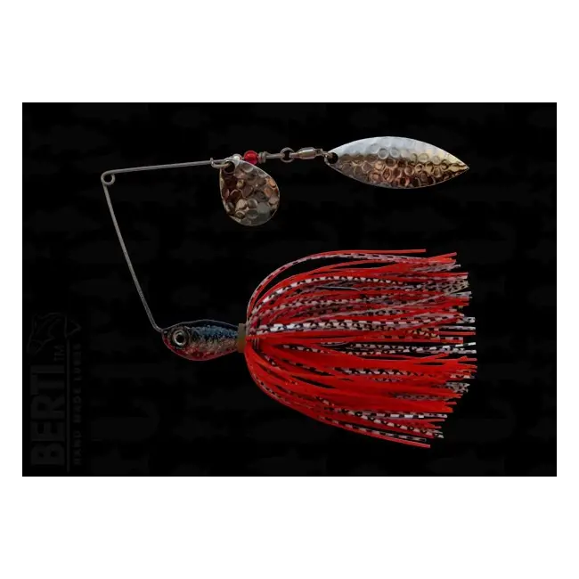 Bertilure Spinnerbait Colorado nr.2 Salcie nr.2 11gr Skirt Siliconic Alb/Negru-Rosu
