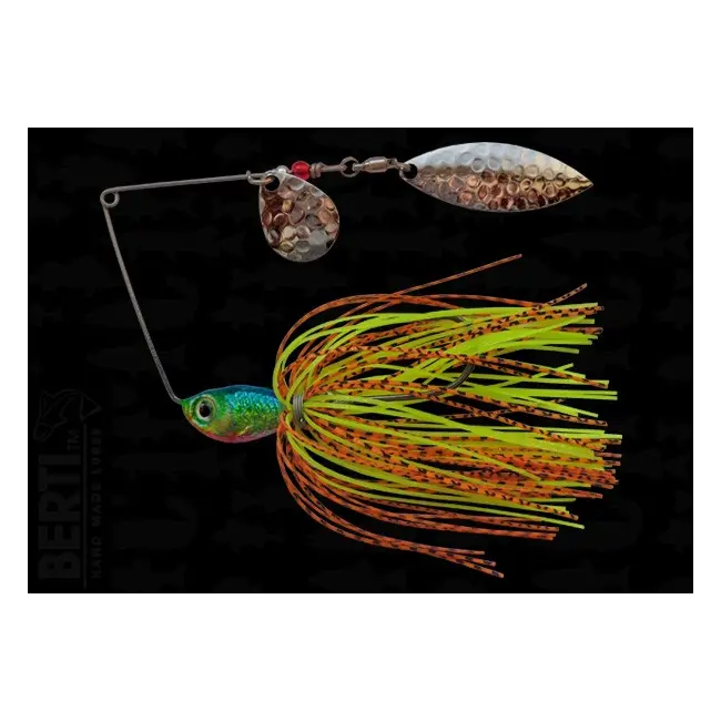 Bertilure Spinnerbait Colorado nr.2 Salcie nr.2 11gr Skirt Siliconic Orange/Negru Chartreuse