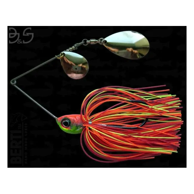 Spinnerbait Berti Gigant Big&Strong Colorado Indiana, Portocaliu/Rosu/Chartreuse, 17g