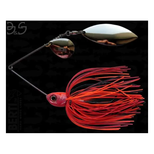 Spinnerbait Berti Gigant Big&Strong Colorado Salcie, Portocaliu/Negru/Rosu, 17g