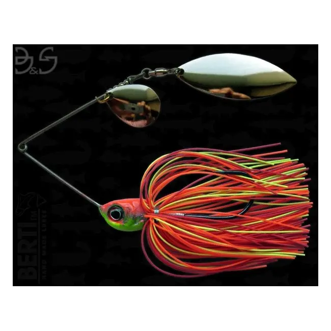 Spinnerbait Berti Gigant Big&Strong Colorado Salcie, Portocaliu/Rosu/Chartreuse, 17g