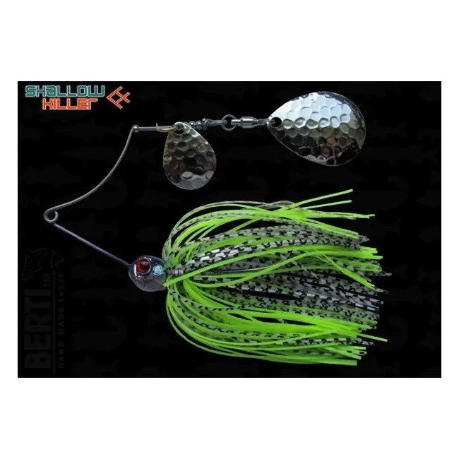 Spinnerbait Berti Shallow Killer Colorado Colorado, Alb/Negru/Chartreuse, 7g