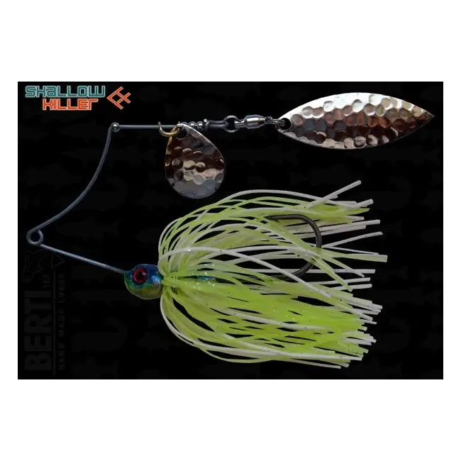 Spinnerbait Berti Shallow Killer Colorado Salcie, Alb/Chartreuse, 11g