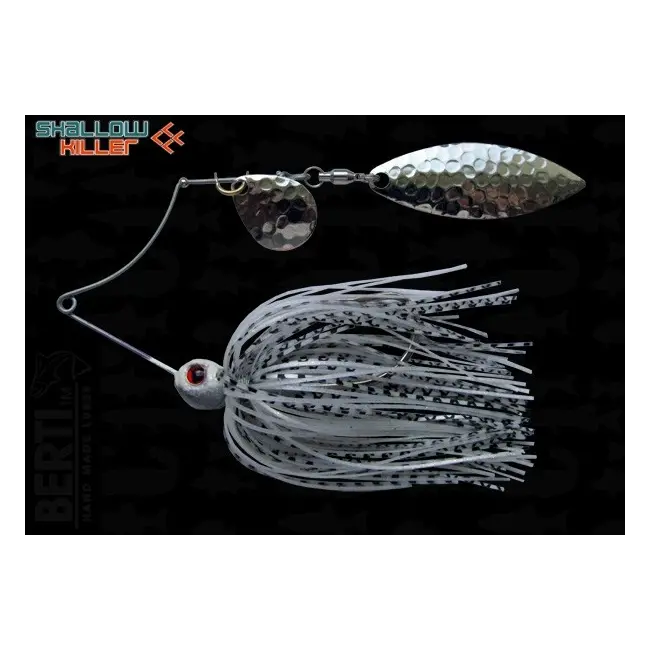 Spinnerbait Berti Shallow Killer Colorado Salcie, Alb/Negru/Pearl, 11g