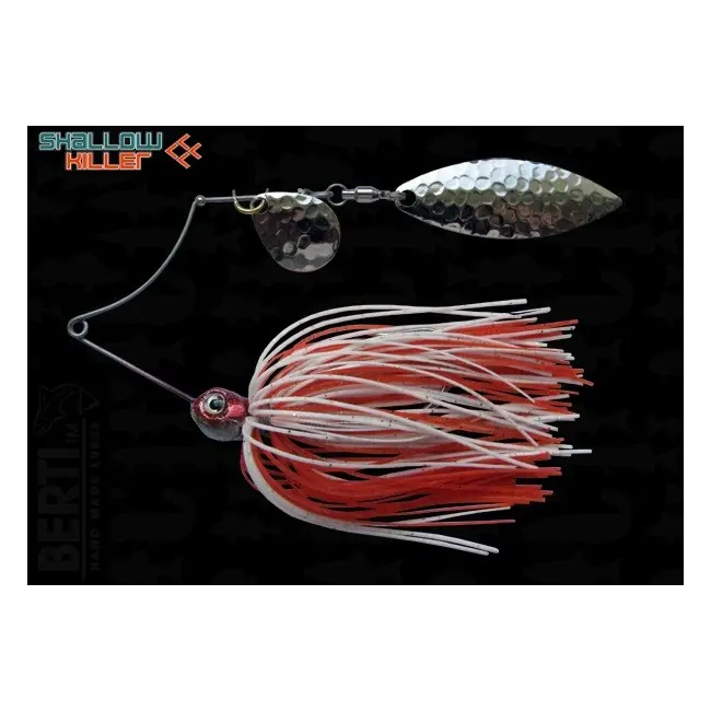 Spinnerbait Berti Shallow Killer Colorado Salcie, Alb/Rosu, 7g