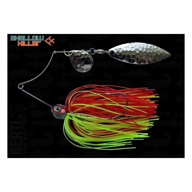 Spinnerbait Berti Shallow Killer Colorado Salcie, Rosu/Chartreuse, 11g
