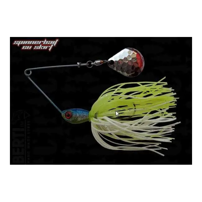 Spinnerbait Bertilure Paleta Colorado Skirt White-Chartreuse 7g