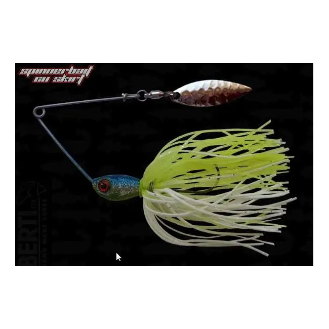 Spinnerbait Bertilure Paleta Salcie Skirt White-Chartreuse 7g
