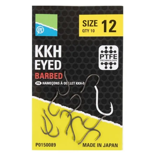 Carlige Preston KKH Eyed Barbed, 10buc/plic