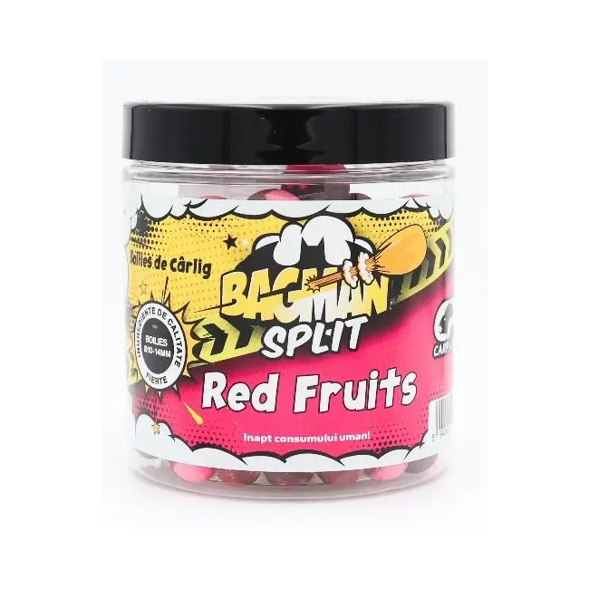 Boilies de Carlig Critic Echilibrat CPK Bagman Split, 10/14mm, Red Fruits
