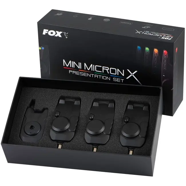 Set Avertizori-Senzori Pescuit Fox Mini Micron X + Statie , 3+1